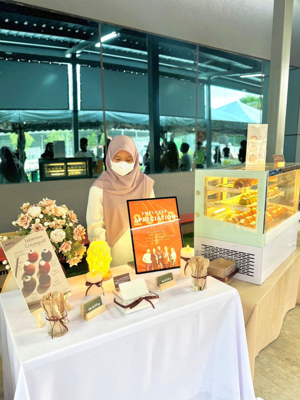 Moffa booth setup at a corporate event